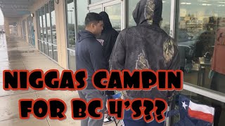 IS NIGGAS REALLY CAMPING FOR BLACK CAT AIR JORDAN 4’S??? PICKUP VLOG