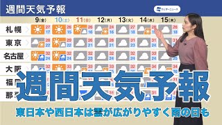 週間天気予報 9月9日(金)〜15日(木)
