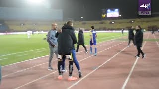فرحة لاعبي الانتاج الحربي بعد التعادل مع الزمالك