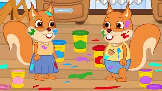 Famille d'Écureuil - Jeux Amusants Avec Play Doh Dessin Animé 2020 en Français