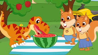Famille d'Écureuil - Dinosaure Est Venu Sur un Pique-nique Vidéos Animé 2020 en Français 13+