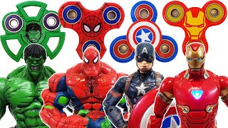 Avengers, Fidget Spinner Go~! Spider-Man, Captain America, Transformer, Bumblebee, Iron Man, Hulk!