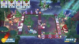 Overcooked 2 [World Record] Campfire Cook Off Lvl 1-4 - 2 players - Score: 2832