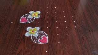 Amazing and beautiful peacocks Rangoli only (9*1) dot's