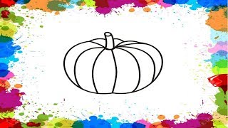 Как нарисовать ТЫКВУ/Учим ЦВЕТА/Мультик раскраска для детей/How to draw a PUMPKIN