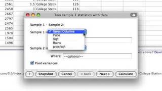 Two Sample T stats in StatCrunch