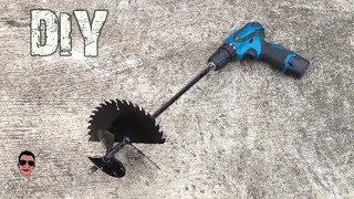 เครื่องมือทุ่นแรงในงานเกษตร ll Homemade Hole Digger from a Saw Blades