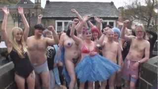 Eccentrics of Hebden Bridge support the Naked Rambler