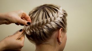 Прическа из косичек "Корзинка". Hairstyle of braids