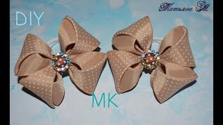 МК Красивый бант из репсовой ленты 4 см MK Beautiful bow from a reps tape 4 cm