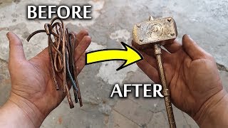 Turn Copper Scrap Into MINI Shao Kahn Hammer (Mortal Kombat)