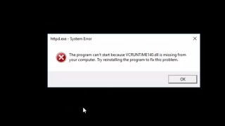 How to Fix Error VCRUNTIME140.dll System Error The program can't start because
