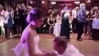 The Groom  Worshiped and kiss Bride feet. Wedding Foot Worship