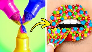 KIAT KECANTIKAN WARNA-WARNI & IDE SENI KREATIF UNTUK CEWEK || Tips & Trik DIY oleh 123 GO Like!