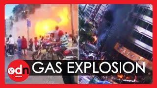 Moment Gas Explosion Rips Through Hotel in China