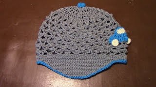 Вязание детской шапочки с козырьком. Часть 12 из 22.