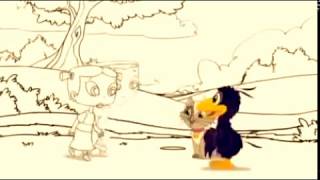 cartoon bird tickled