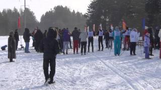 Старт лыжников Мазаля Лесосибирск. 1 марта 2014 год.