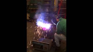 watching kyle mig weld with different effects