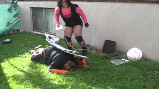 Female Hardcore Backyard Wrestling - Me VS Eliza Raven