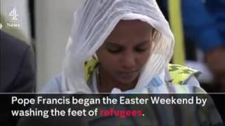 Watch the moment pope kisses the feet of muslims