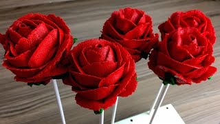 How to Make Rose Cake Pops | Piped Rose Valentine's Treat | CarlyToffle