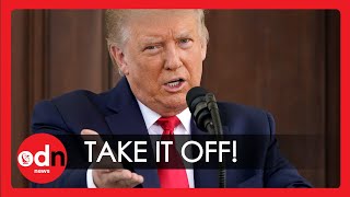 Donald Trump Tells Reporter to Take Off Mask in Awkward Exchange