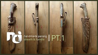 Wood carved Parang/golok/machete/knife sheath & handle - Part 1 "mengukir gagang dan sarung parang"