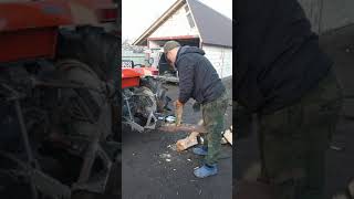 Випробовування дереворуба на kubota x20