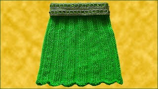 Вязание юбки. Юбка спицами. Поперечное вязание. Вязание спицами. Knitting skirt.