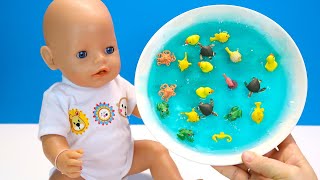 МОРЕ ИЗ СЛАЙМА Мультики Как Мама и беби Бон Миша Играли со Слаймом и Животными 108мама тв