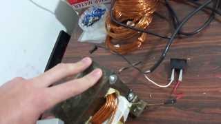 Transformador de micro ondas modificado (como não fazer!)