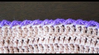 Обвязка края "рачий шаг" с воздушными петлями / Reverce crochet