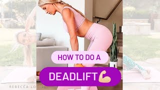 HOW TO DO A DEADLIFT at Home | Rebecca Louise #Shorts