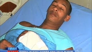 Esposa queima o marido com água quente no RJ