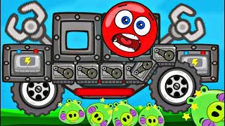 ТАЧКА НА ПРОКАЧКУ В BAD PIGGIES в игре красный шарик  про New Red Ball 4 Для детей