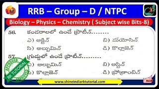 RRB - Group-D / NTPC - Subject wise Classes - 9( Bit Bank ) Useful for APPSC, TSPSC, UPSC, SSC