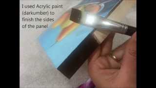 Demo - Neocolor II and colored pencil on Canvas