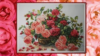 183. Готовая работа "Королевские розы" от Чудесной Иглы