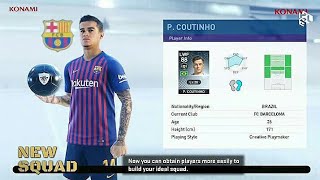 PES 2019 Official New My Club, New Agent, New Squad and Much More