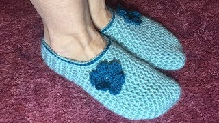 #1089 Мастер-класс для начинающих Домашние тапочки крючком