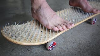 BED OF NAILS SKATEBOARD *BLOOD ALERT!* | YOU MAKE IT WE SKATE IT EP 73