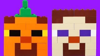 Halloween Lego Minecraft Steve Make Up A Big Pumpkin Head