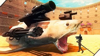 ОГРОМНАЯ АКУЛА МЕГАЛОДОН против РЫЦАРЕЙ Игра Beast Battle Simulator Битва динозавров