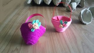 DIY Egg Carton Basket | Cute Baskets from Egg Carton | Egg Carton Craft | Aloha Crafts