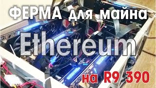 Ферма для майнинга криптовалюты Ethereum ETH на R9 390