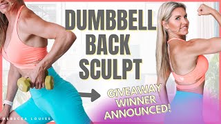 EPIC DUMBBELL BACK SCULPT WORKOUT at Home | Rebecca Louise