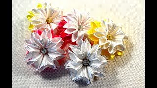 ?Зимние цветочки-снежинки/Новый лепесток?/Snowflake/Зефирки из ленты 2.5см/Tutorial/D.I.Y