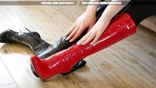 Christina'S High Heel Boots Patent Leather Size 39  US 7,5