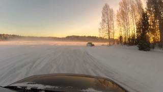 Audi A4 racing on a frozen lake